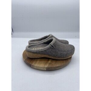 Taos Woolery Clogs Womens 6 Gray Wool Slippers Comfort Cork Slip On Casual